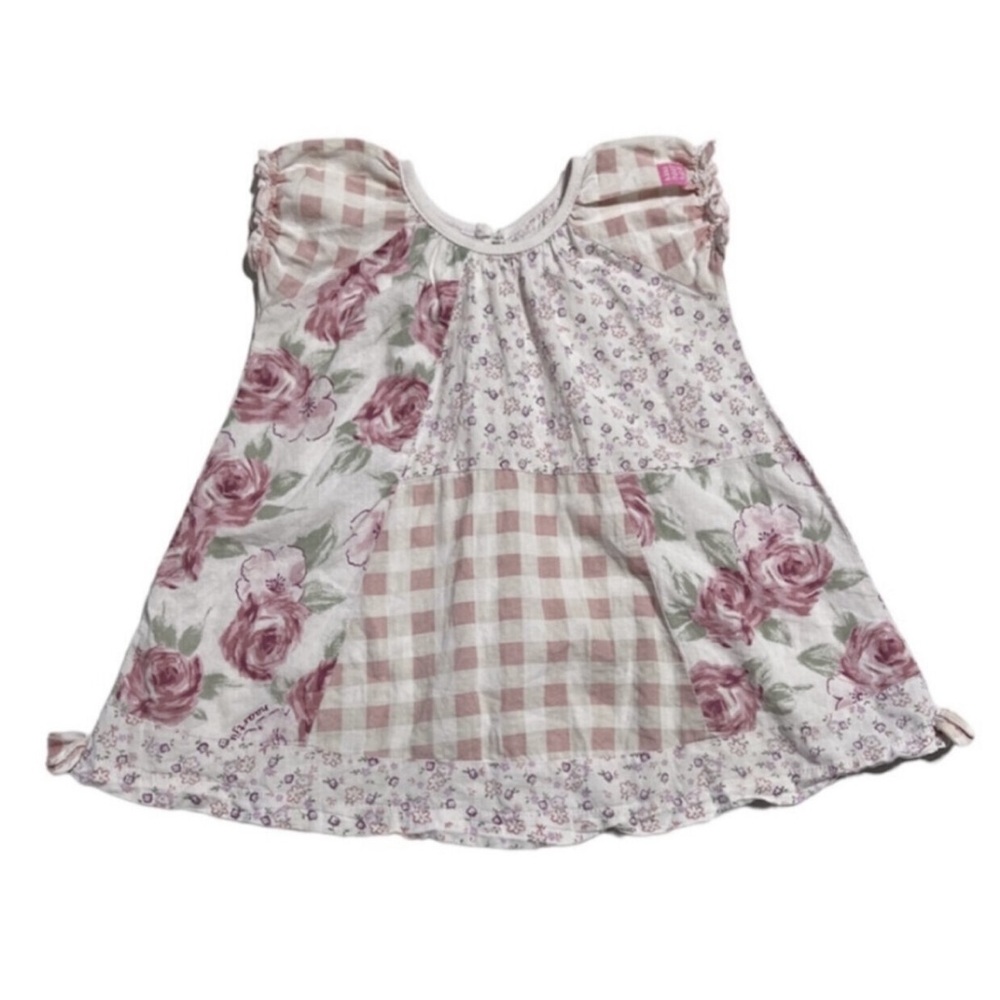 Naartjie cottagecore patchwork floral dress/tunic 6-12 months